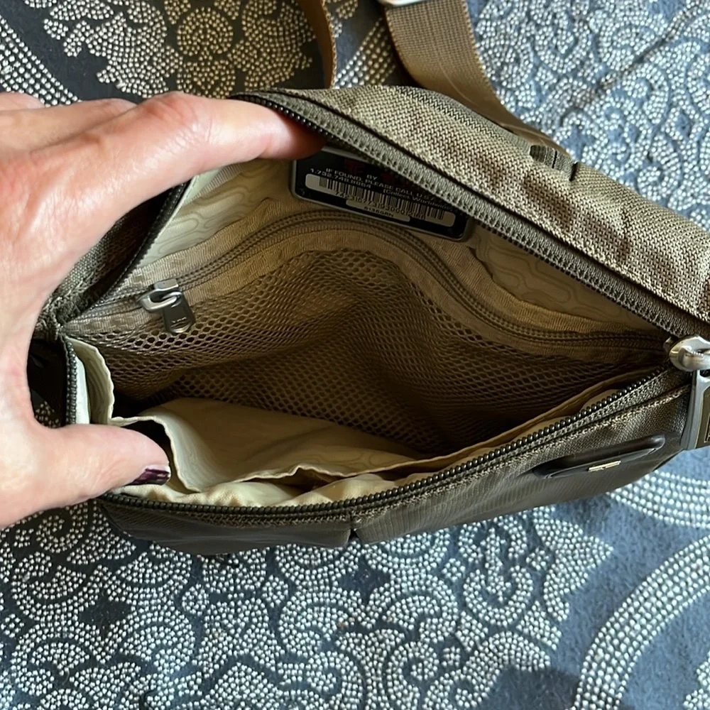 Tumi Army Green Crossbody Bag